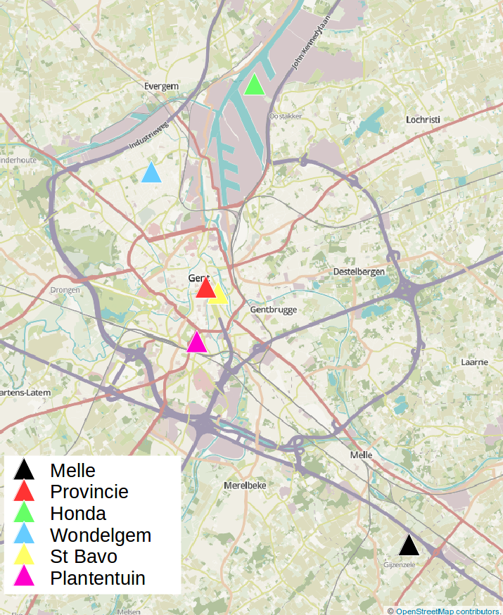 Locations Gent Map